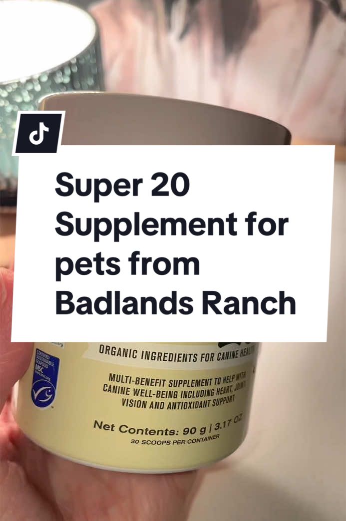 TikTok post by @that.nurse.meg for Badlands Ranch. Caption reads: [...] #healthyagingpets #seniordogcare....