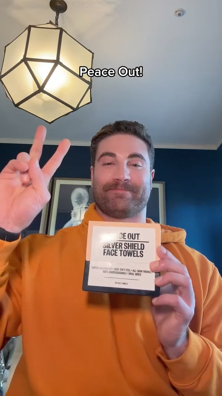 Instagram post by @thefrezza for Peace Out Skincare. Caption reads: Coming to you live with an important message from....