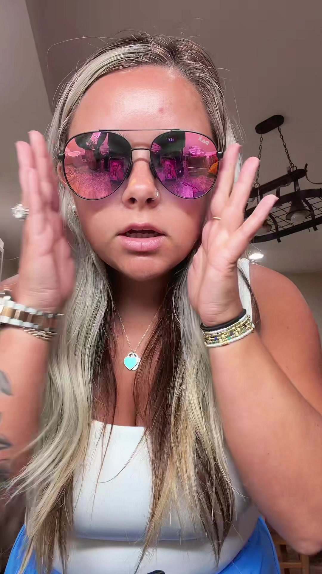 TikTok post by @briannaslezak for Dax Eyewear. Caption reads: OMG THE CUTEST SUNNIES 🩷🤩 THANK YOU @Dax Eyewear.