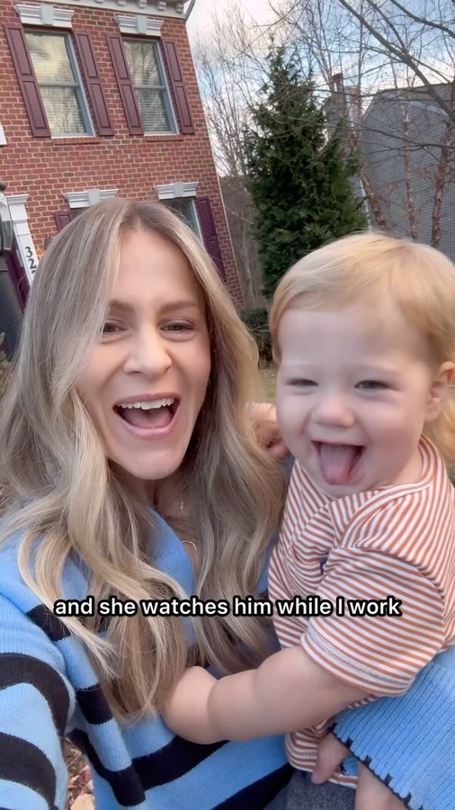 Instagram post by @itscourtneybrennan for Pennie. Caption reads: Spend the morning with me as a working mom of two....