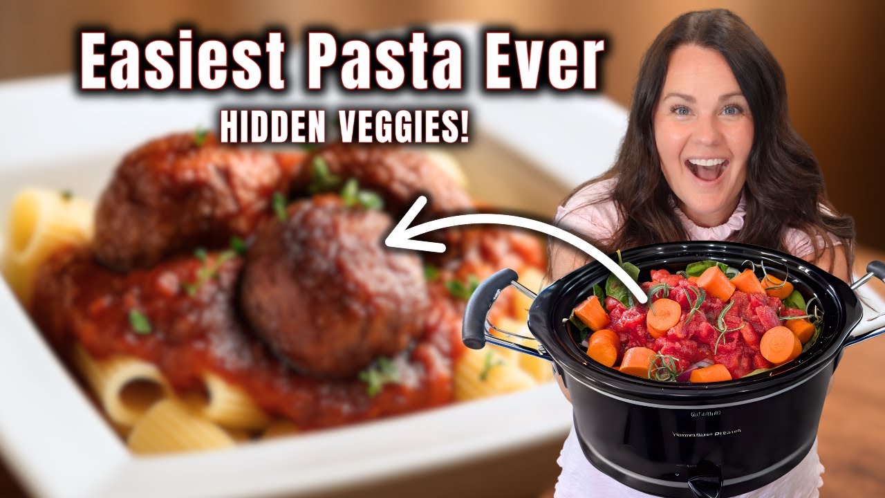 YouTube post by @FeedingtheByrds for RMS Beauty. Caption reads: This CROCK POT Pasta Is TOO EASY – And Packed with....