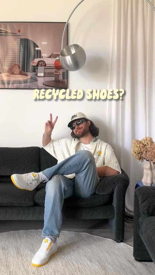 Instagram post by @ezcape for Smiley. Caption reads: [...] made from corn and apple waste? @smiley and....