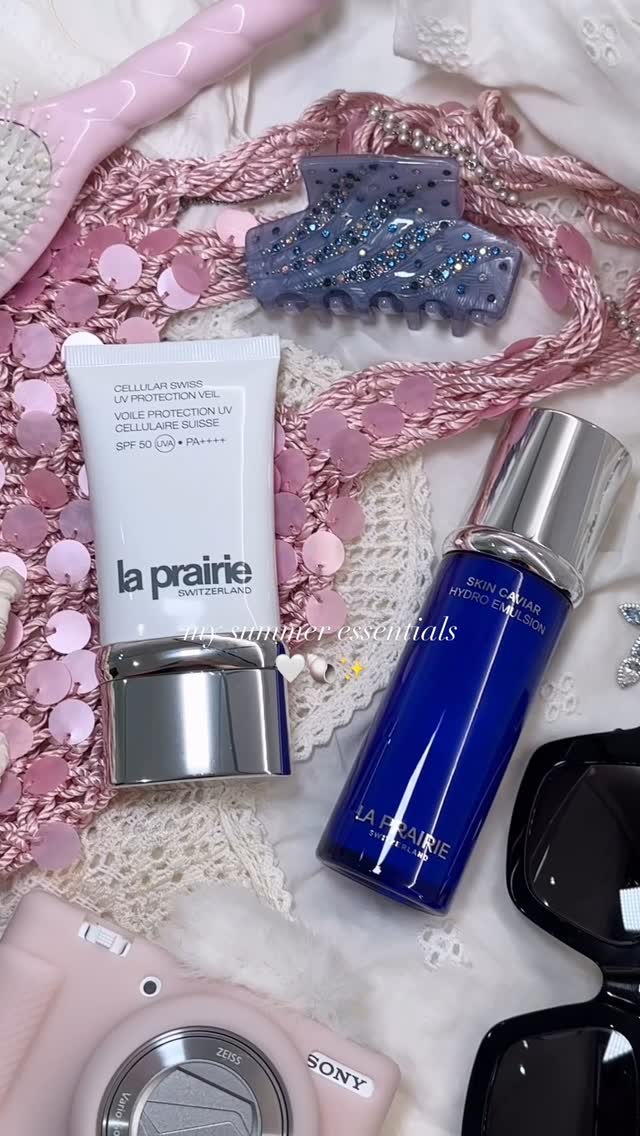 Instagram post by @olafflee for Space NK. Caption reads: my summer essentials 🐚🤍✨ I can’t wait to travel....