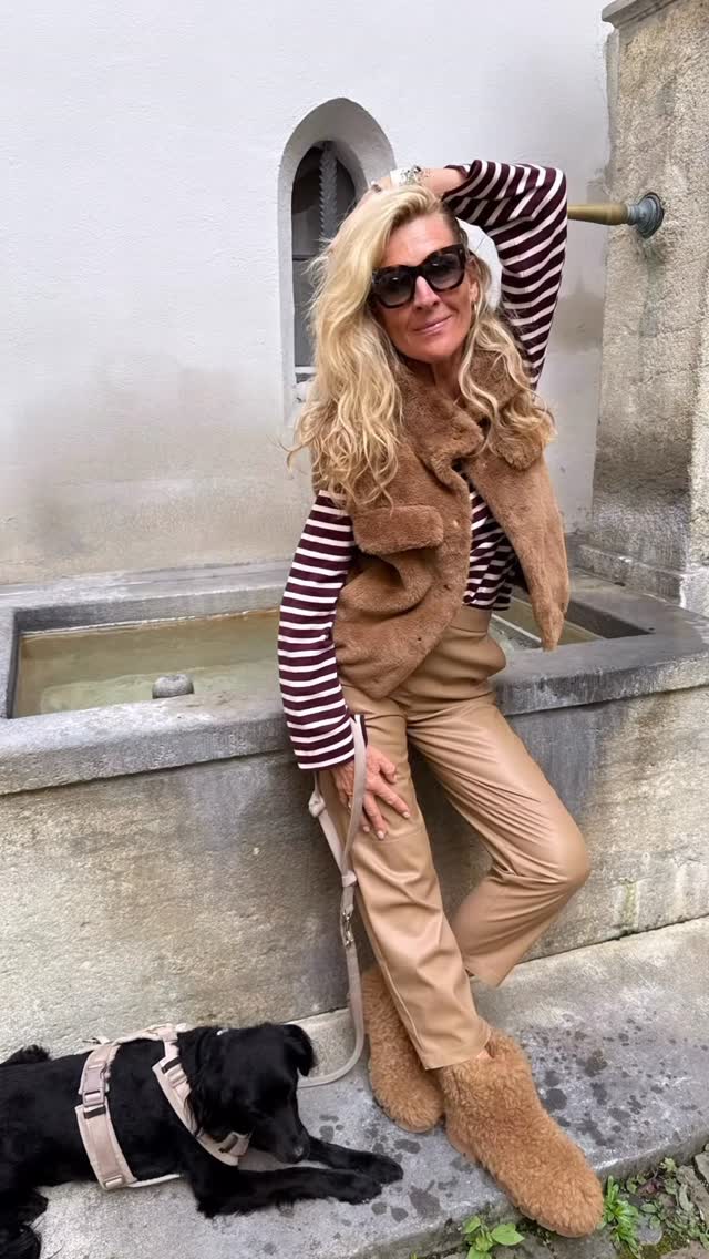 Instagram post by @patriciaboser for Marc Cain. Caption reads: [...] @drykorn_forbeautifulpeople #hose @marccain....