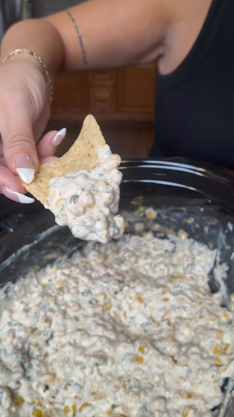 Instagram post by @richardeats_ for Meijer. Caption reads: #MeijerPartner Slow Cooker Street Corn Dip is a....