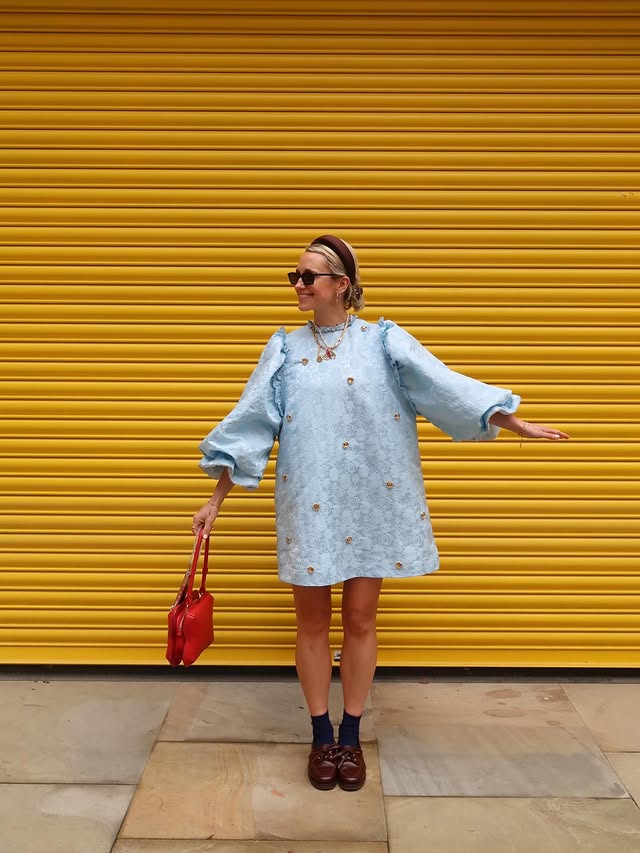Instagram post by @goodmannersstyle for Sister Jane. Caption reads: [...] to see you! Birthday Dress @dreamsisterjane....