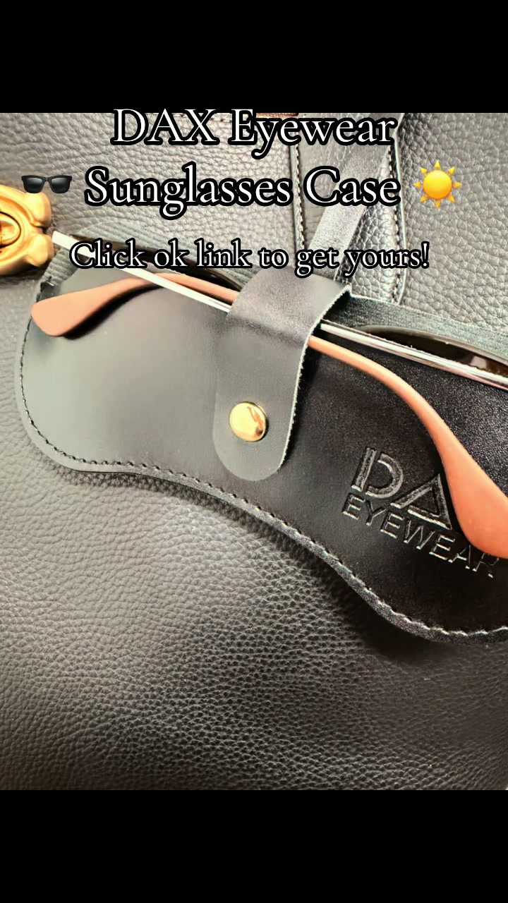 TikTok post by @livinglifewithval for Dax Eyewear. Caption reads: [...] to carry and protect your sunnies! @Dax....