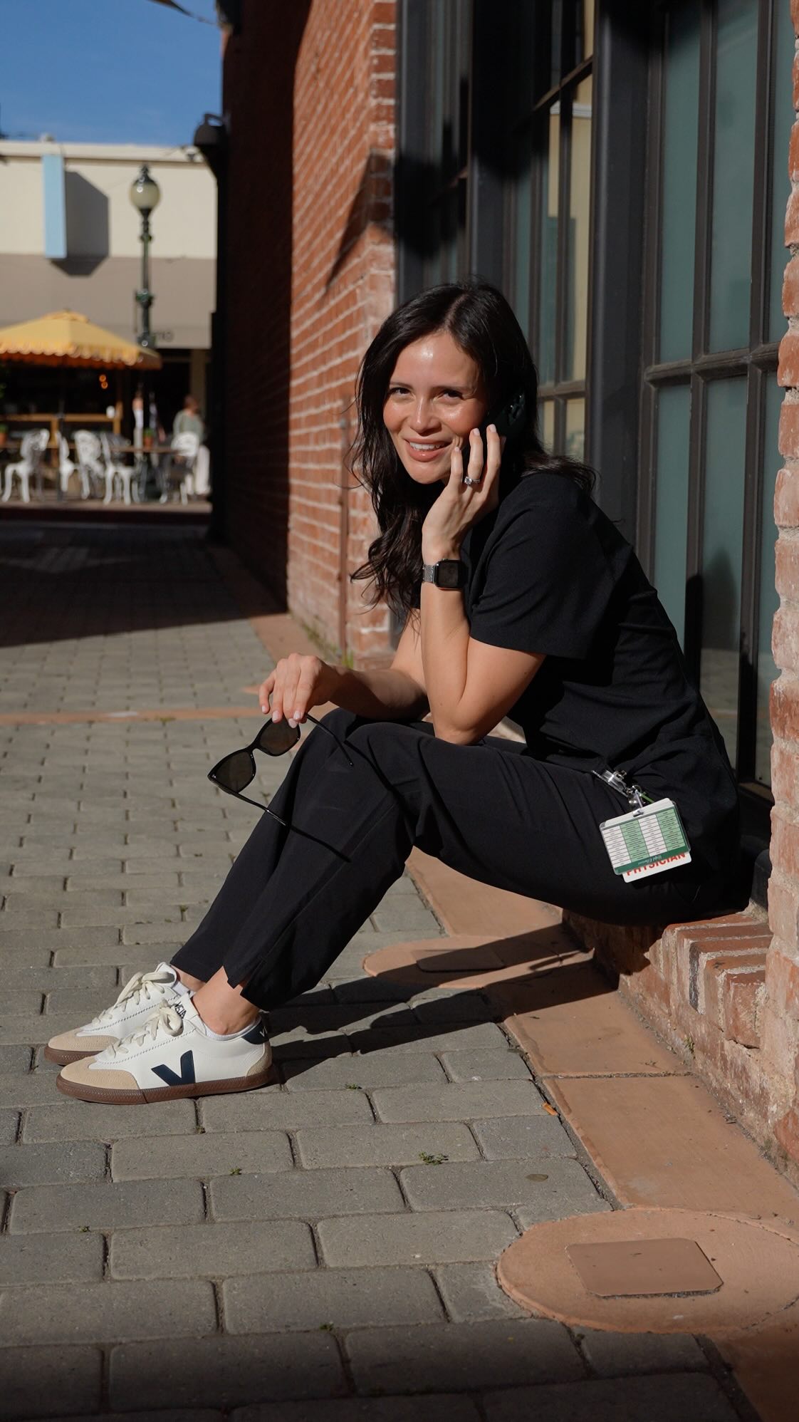 Instagram post by @rachelsouthard for Jaanuu. Caption reads: I didn’t know scrubs could feel and look this....