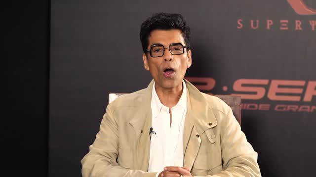 Instagram post by @viralbhayani for Dharma Productions. Caption reads: #KaranJohar and #TejaSajja seen in deep....