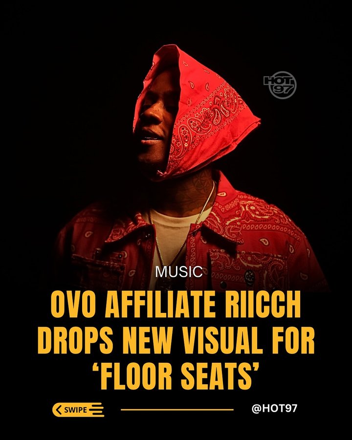 Instagram post by @ovoriicch for HOT 97. Caption reads: #OvO affiliate #Riicch released new visuals for....