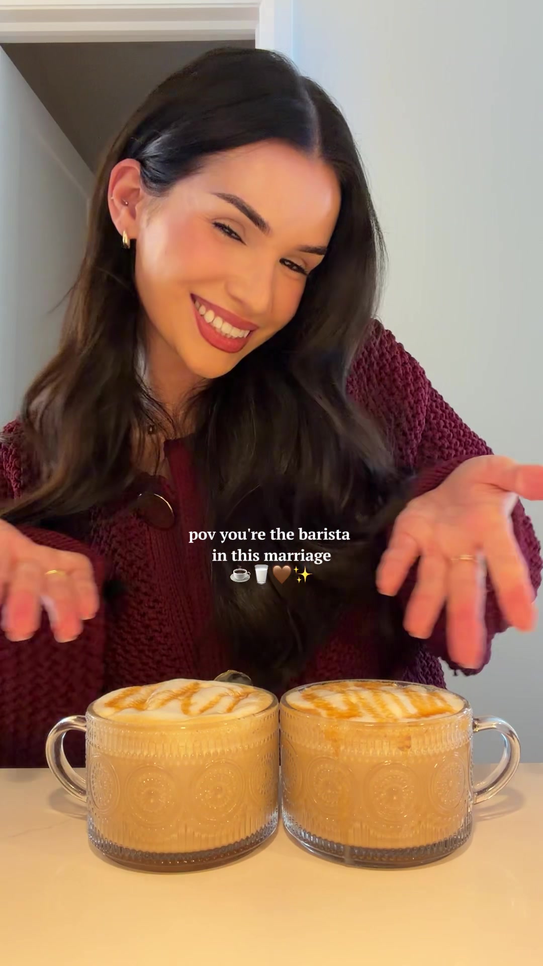 TikTok post by @sylvia for Ninja Kitchen. Caption reads: [...] #caramelmachiato #coffeeathome #coffeebar....