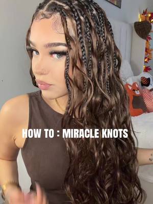 TikTok post by @katherinedelameza for OQHAIR. Caption reads: HOW TO: MIRACLE KNOTS @OQHAIR @oqhairshop #oqhair....