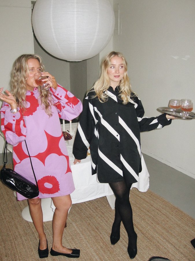 Instagram post by @carinfalk for Marimekko. Caption reads: [...] = time to dress up. We’re talking....