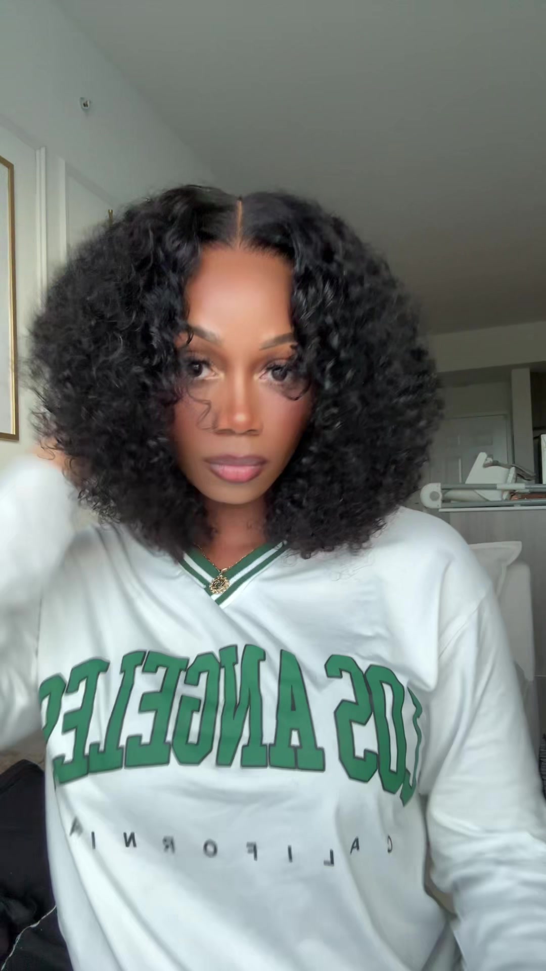 TikTok post by @everthingjaylab for Wiggins Hair. Caption reads: @Wigginshair_shop #curlyhair #blackgirltiktok .