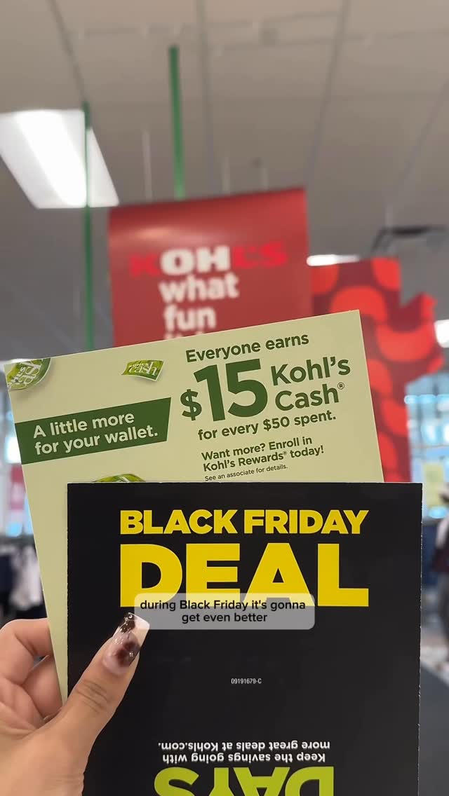 Instagram post by @couponing.craz for Kohl's. Caption reads: Mark your calenders! 🗓  @kohls Black Friday deals....