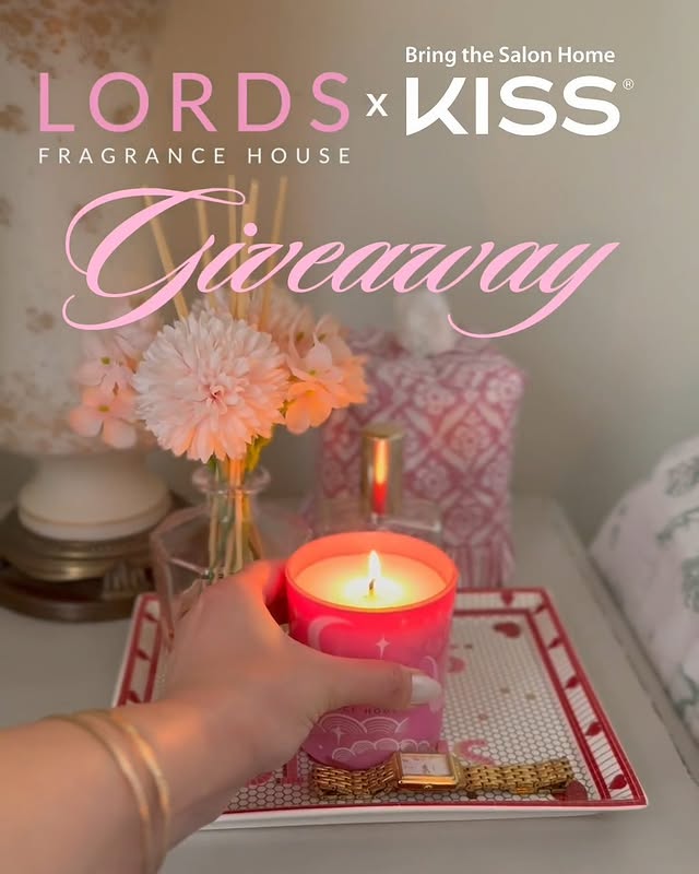 Instagram post by @lordsfragrancehouse for Kiss Products. Caption reads: [...] lucky winners a bag of goodies from....