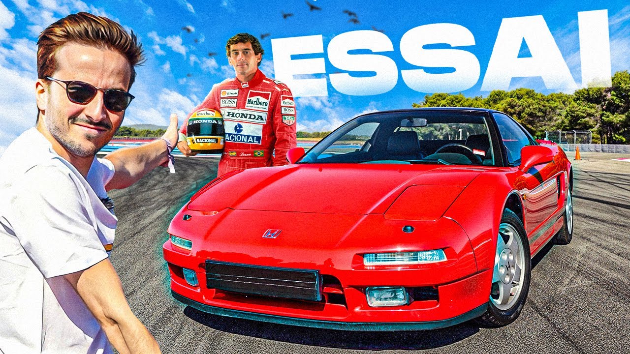 YouTube post by @SylvainLyve for Holy Squad. Caption reads: Honda NSX : Merci Ayrton Senna.