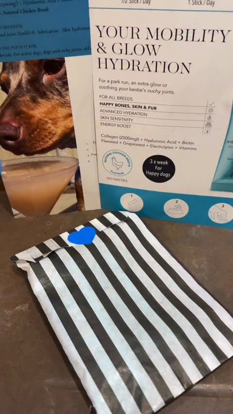 Instagram post by @frank_the_sausage_surrey for Pawer Water. Caption reads: Thank you @pawerwater for introducing us to....