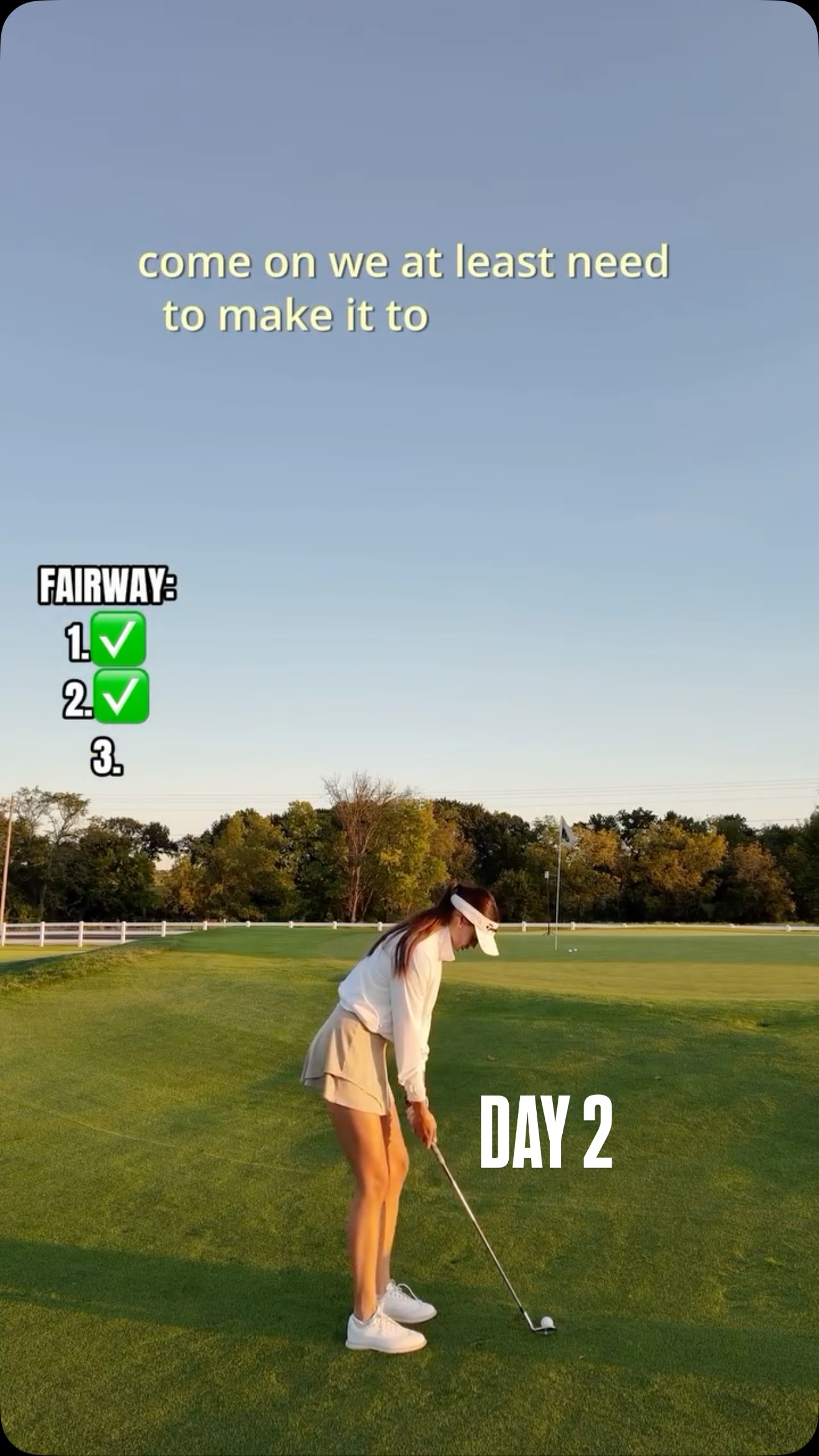 Instagram post by @carleeshoe for TaylorMade Golf. Caption reads: It’s DAY 2👀 trying to hit 9 chips in a row within....