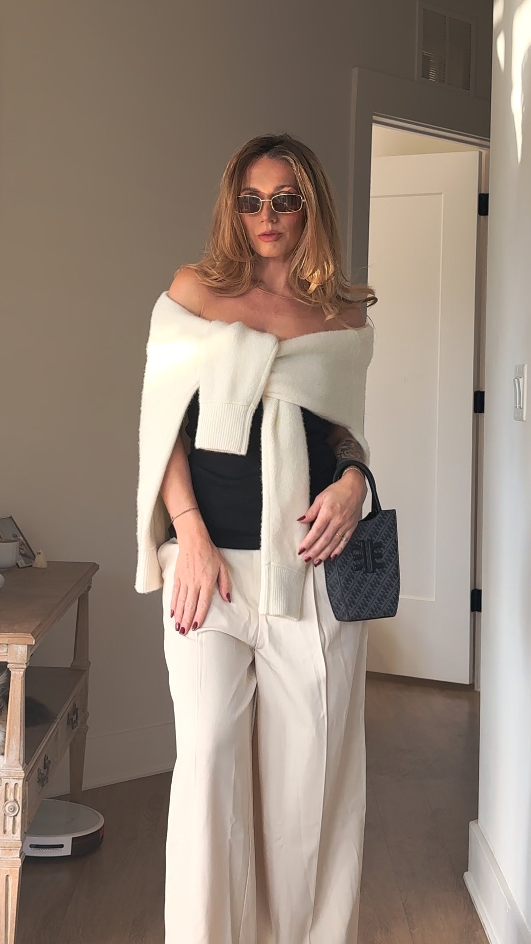 Instagram post by @christinaeileen for JustFab. Caption reads: Fall outfit formulas that never miss 🍁

Comfy....