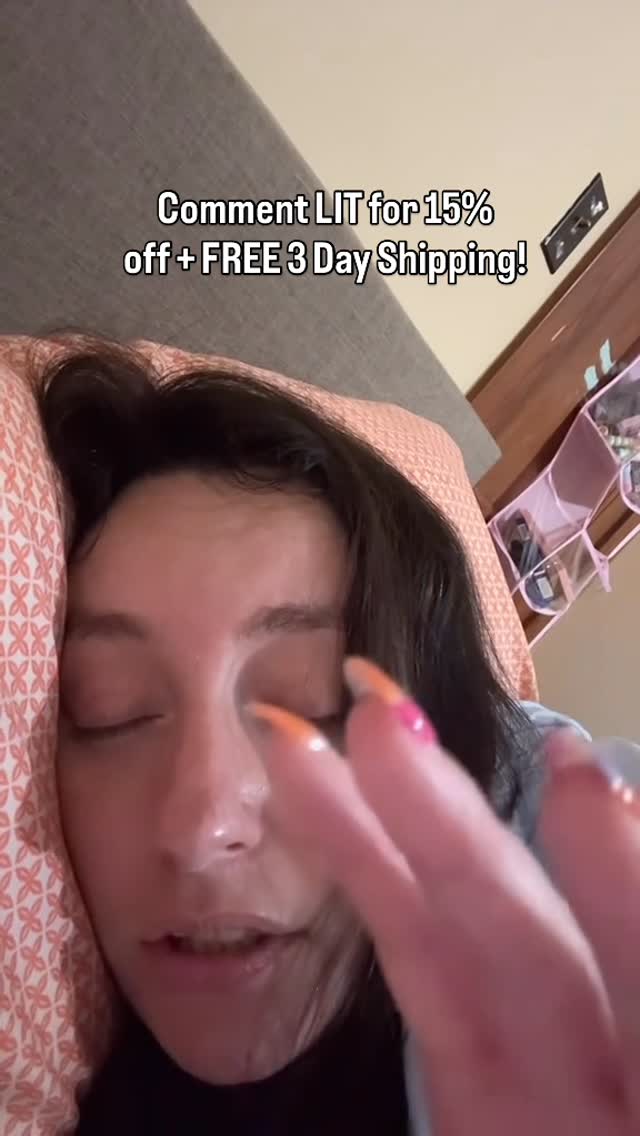 Instagram post by @vi0letred for Natural Vitality. Caption reads: Comment LIT for 15% off + FREE 3 Day Shipping!....