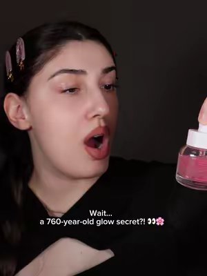 TikTok post by @anichakhunashvili_ for Hanskin Skincare. Caption reads: 760 years of Korean heritage, bottled into one....