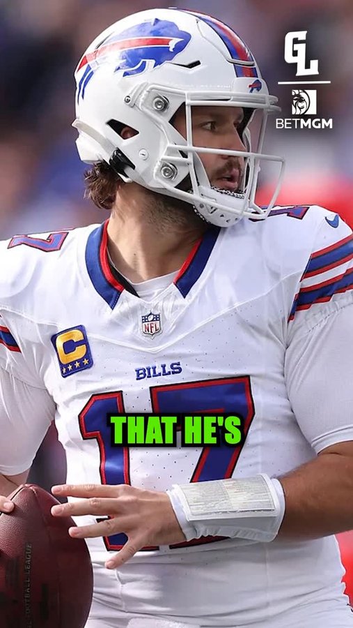 Instagram post by @greenlightpod for BetMGM. Caption reads: Josh Allen and the Bills took care of business vs....