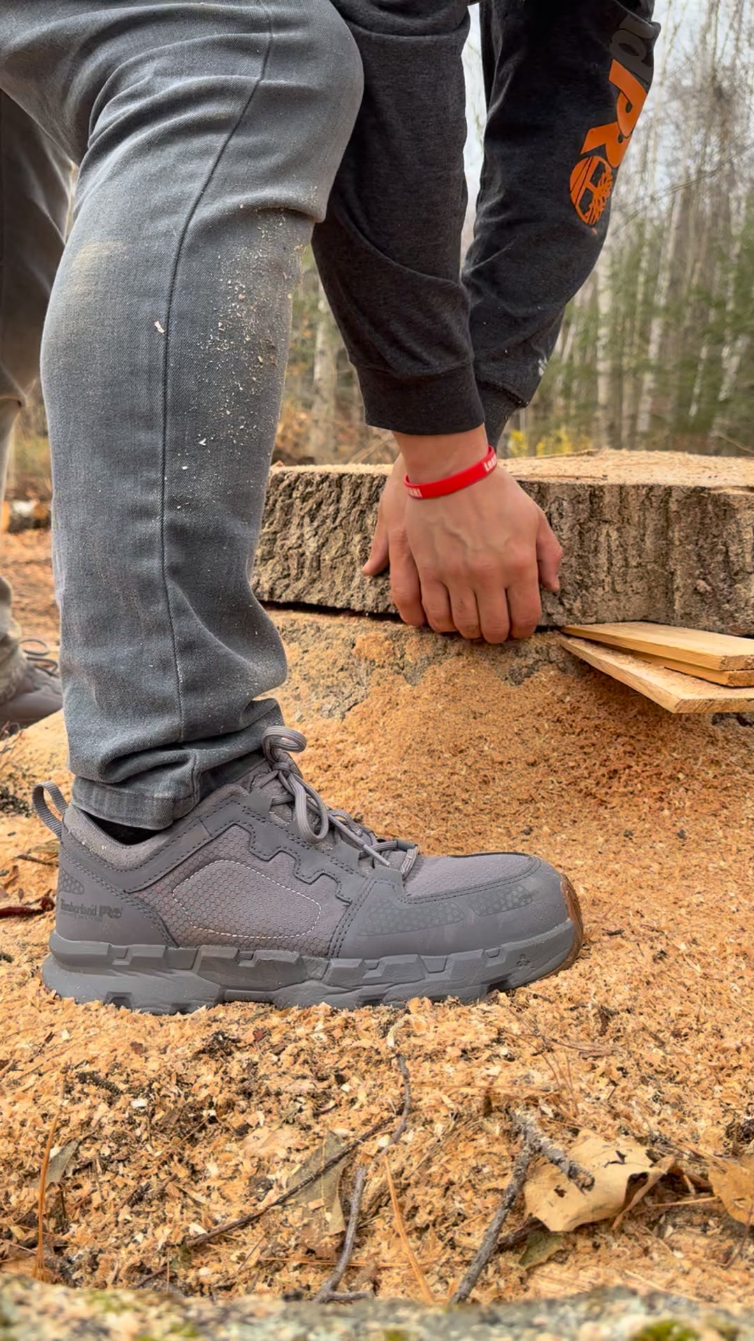 Instagram post by @winni.designs for Timberland PRO. Caption reads: New Coffee Table for my Wife!  #remodel....