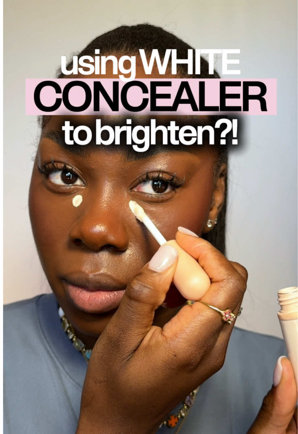 TikTok post by @itsurgrlaisha_ for HNB Cosmetics. Caption reads: [...] to brighten your undereye 👀🤭 @HNB....