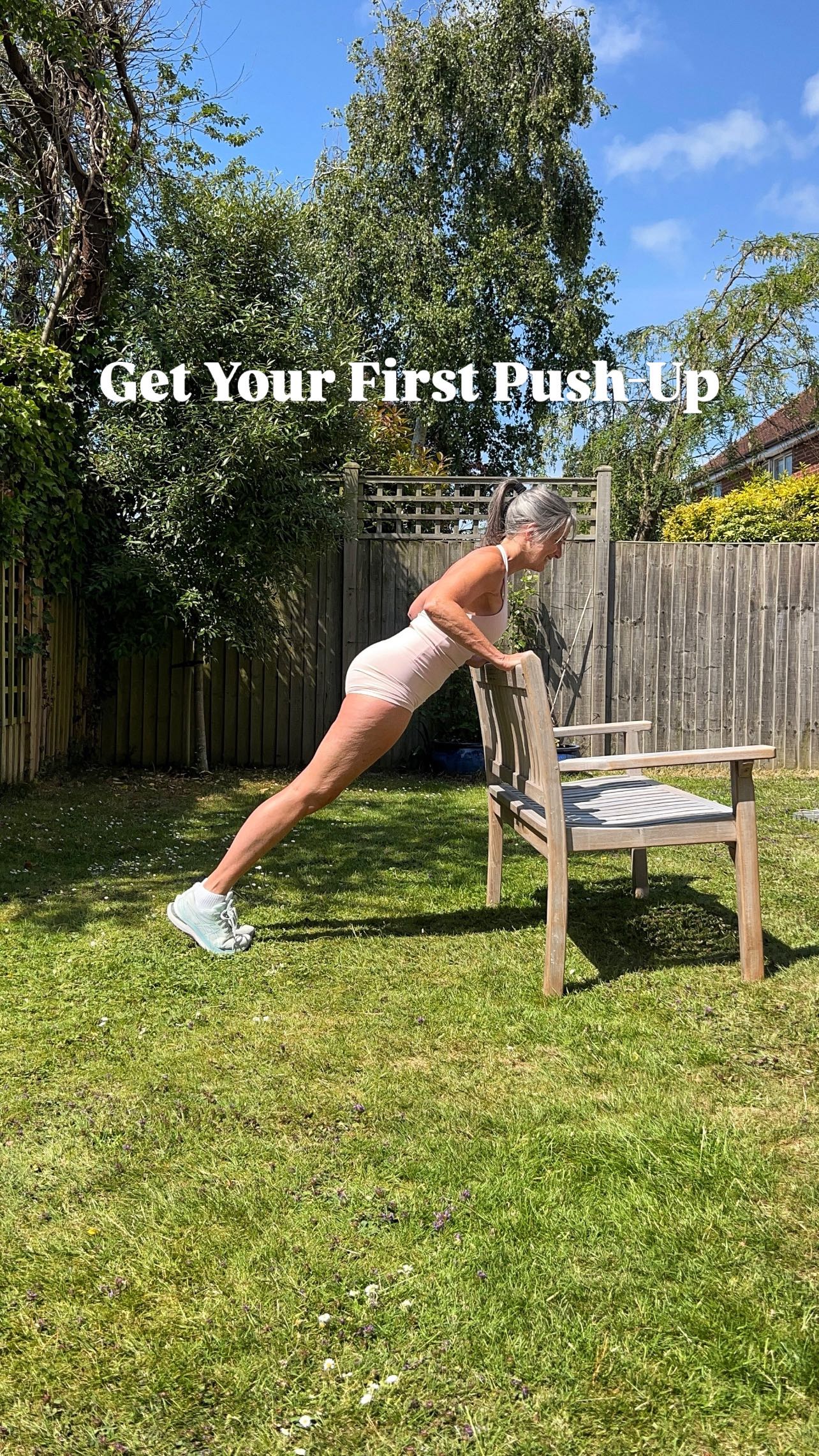 Instagram post by @hergardengym for Women's Best. Caption reads: Master a push-up and build awesome upper body....
