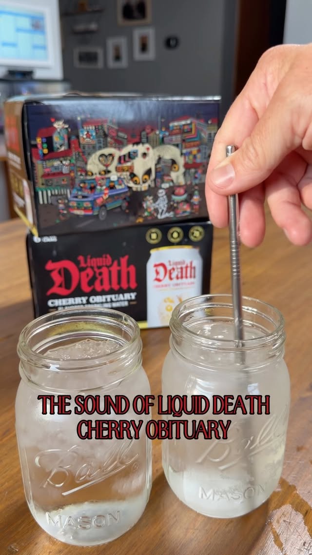 Instagram post by @jordann_wetters for Liquid Death. Caption reads: [...] Michigan content creator | liquid death |.