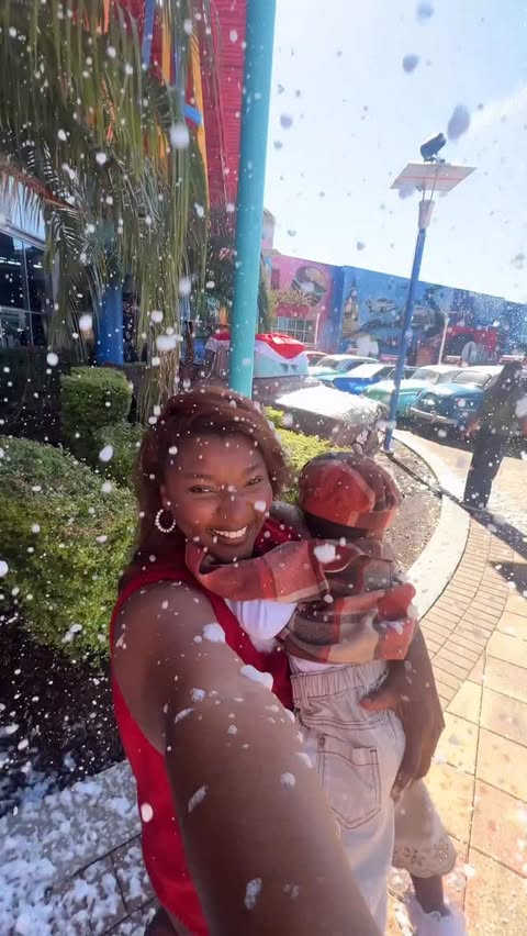 Instagram post by @shirleydor_ for Dezerland Park Orlando. Caption reads: POV: You just found Orlando’s INDOOR North Pole....