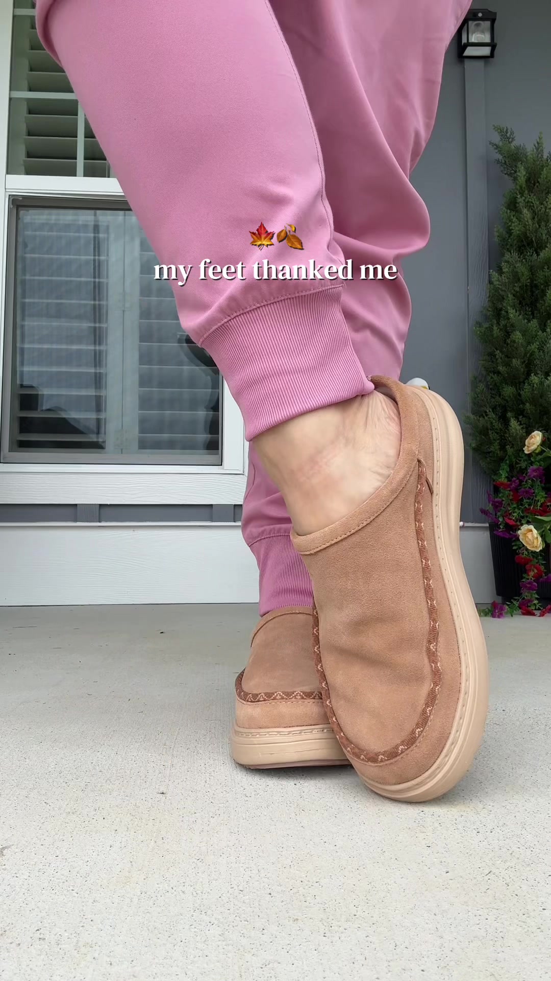 TikTok post by @kdegraw15 for Hey Dude Shoes. Caption reads: [...] for fall and winter 🤌🏼 @HeyDude....