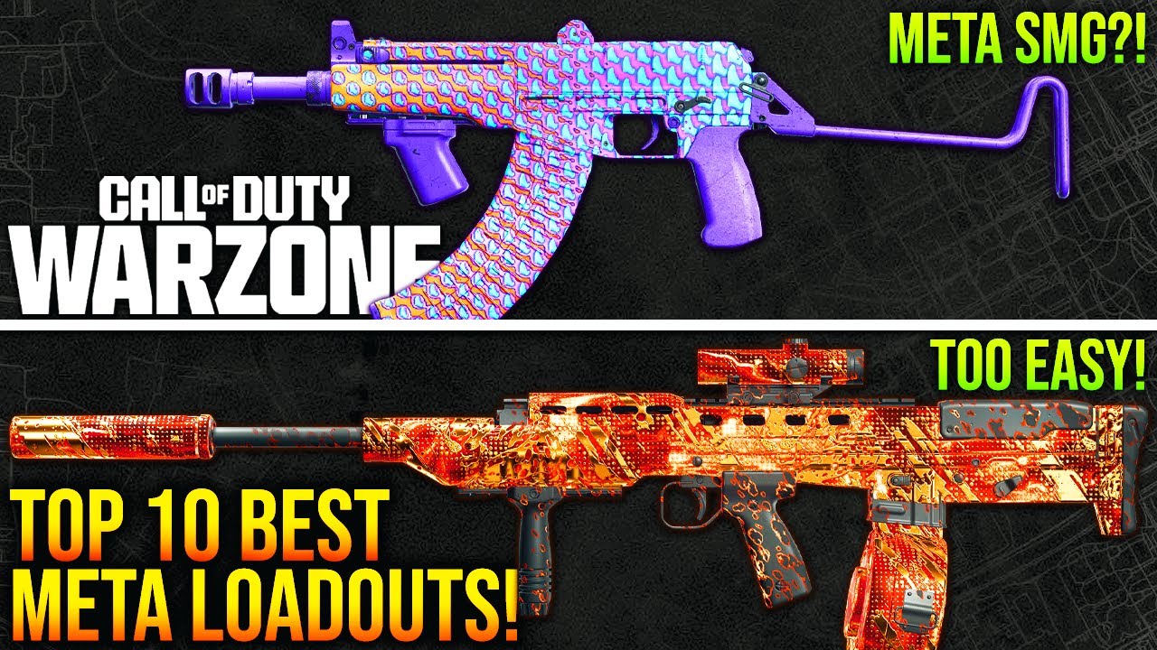 YouTube post by @WhosImmortal for KontrolFreek. Caption reads: WARZONE: New TOP 10 BEST META LOADOUTS After....