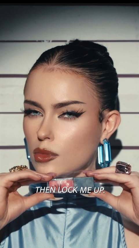 Instagram post by an influencer for e.l.f. Cosmetics and Skincare. Caption reads: Guilty of serving eyes, lips and face....