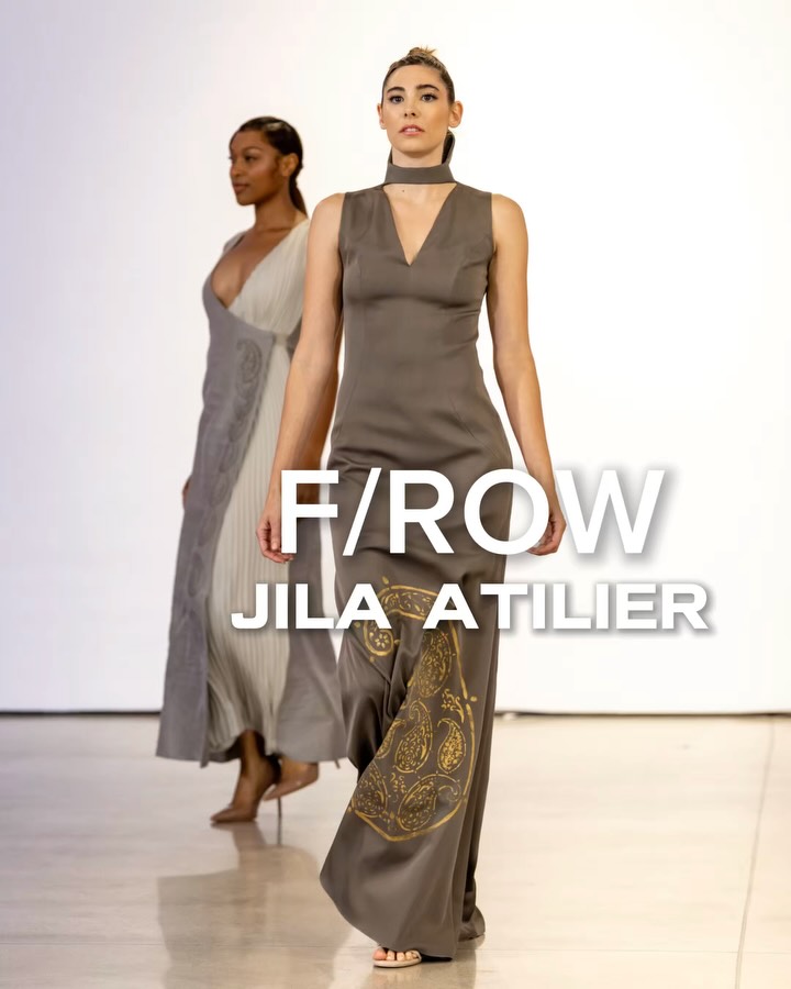 Instagram post by @fashionphotosd for GORGIE. Caption reads: Fashion Designer Jila Atelier unveiled Whispers of....