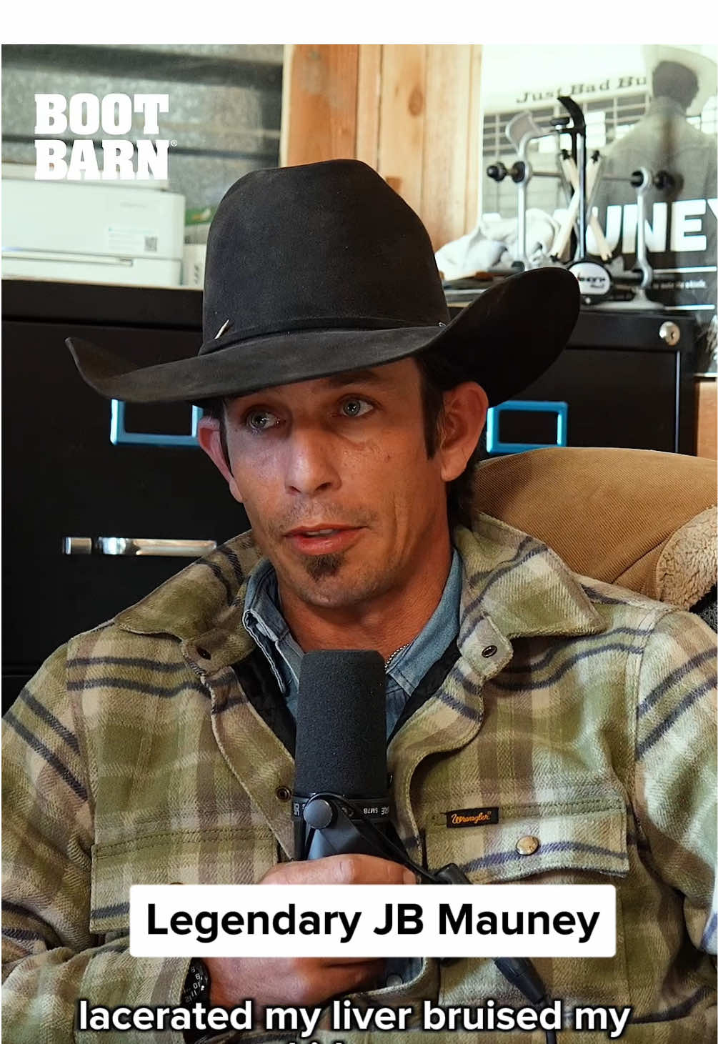 TikTok post by @letsfreakinrodeo for Boot Barn. Caption reads: Today’s episode is special. We sit down with @JB....