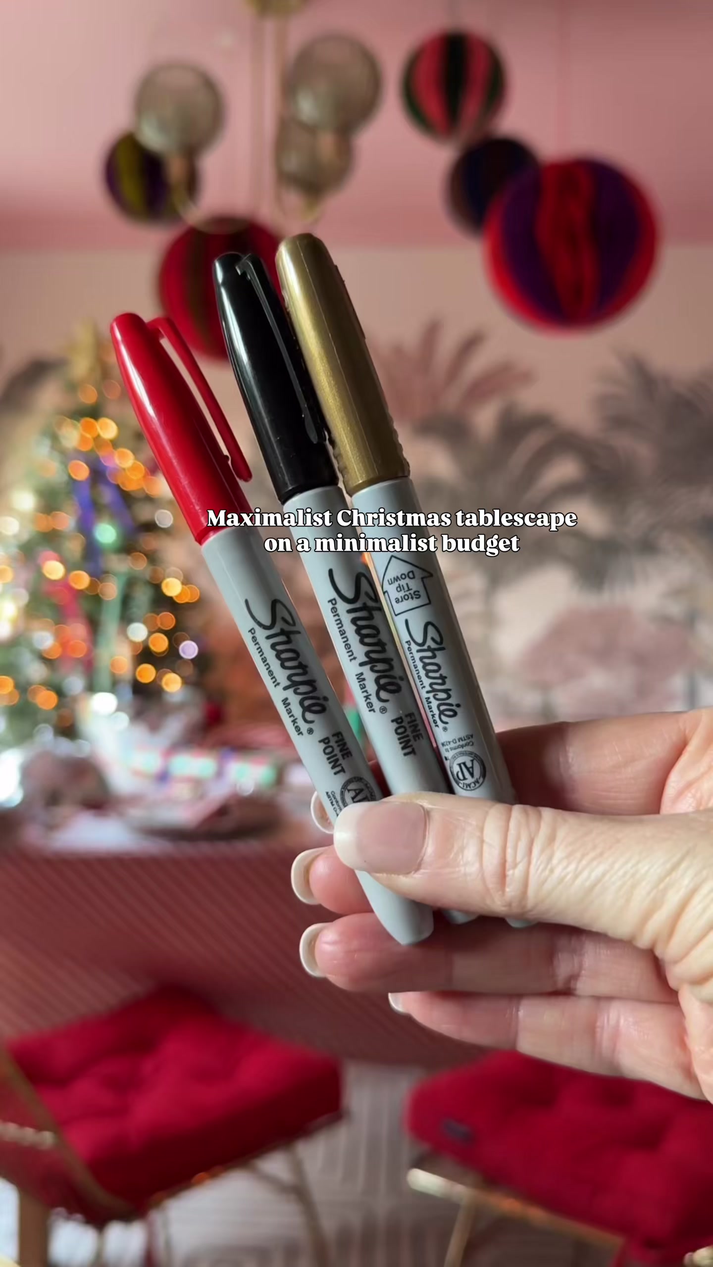 TikTok post by @the_shoestring_home for Sharpie. Caption reads: [...] So by adding hand made touches using....