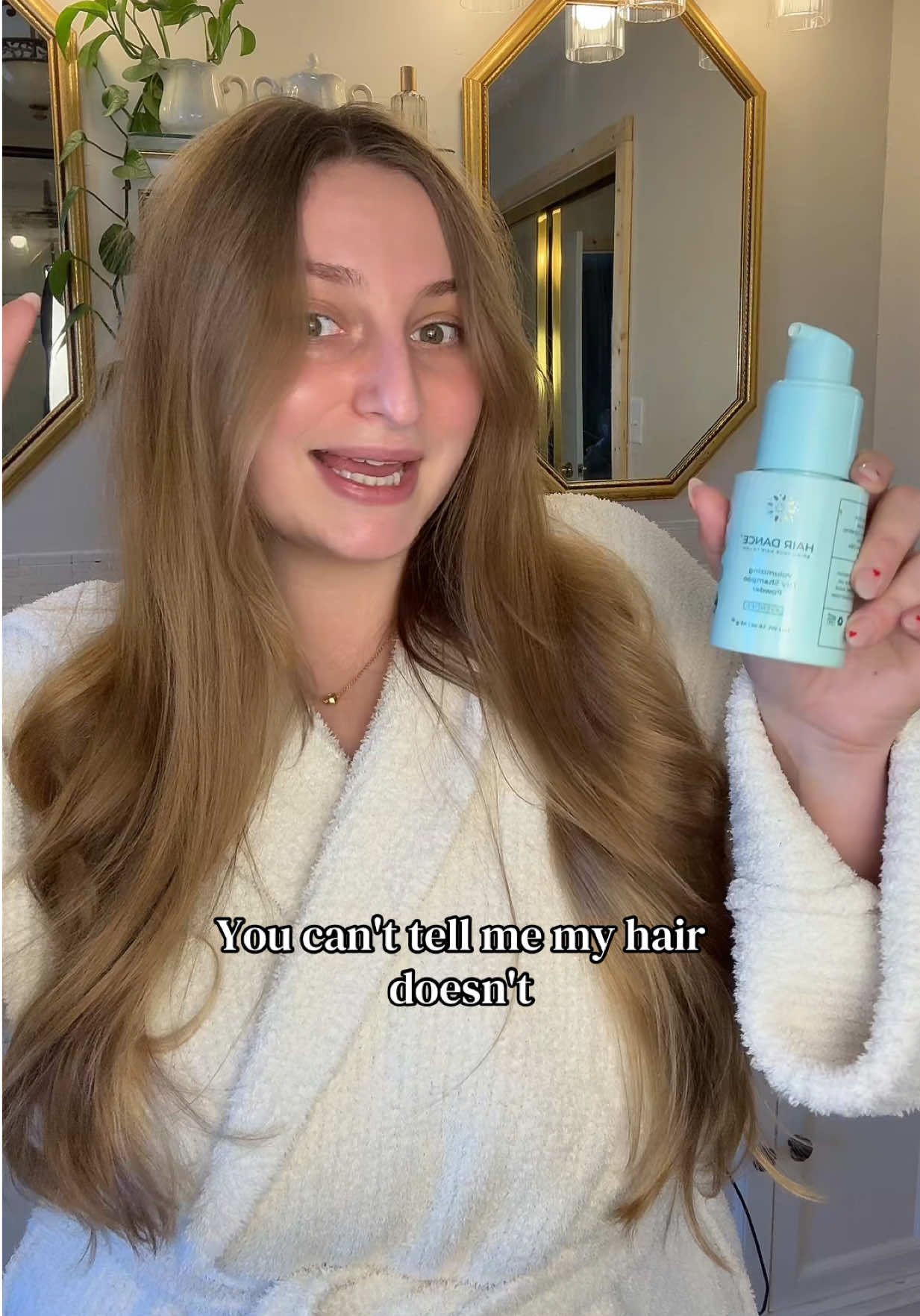 TikTok post by @allison.popp for Hair Dance. Caption reads: @Hair Dance dry shampoo is 🧑‍🍳💋 [...].