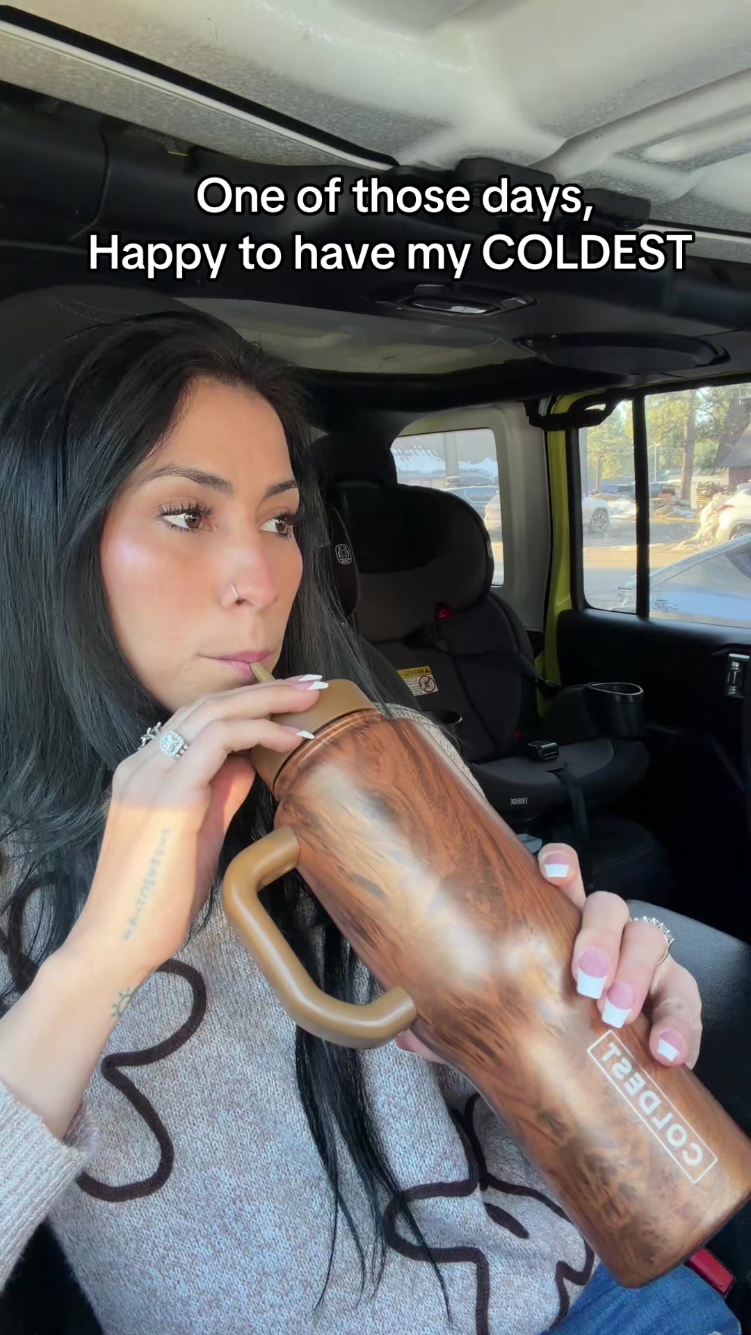 TikTok post by @fer_lifestylee for Coldest. Caption reads: @Coldest #mysterytumbler #coldesttumbler.