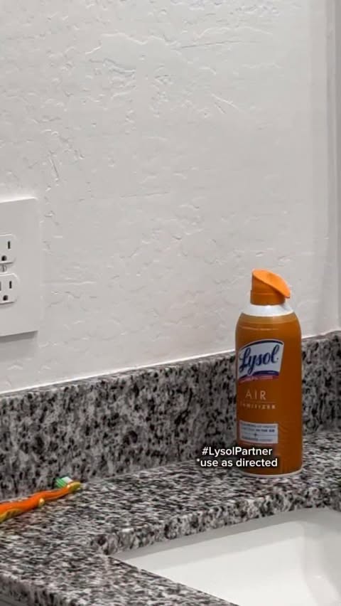 Instagram post by @famousbrooks for Lysol. Caption reads: #LysolPartner Sharing one bathroom with 10 [...].