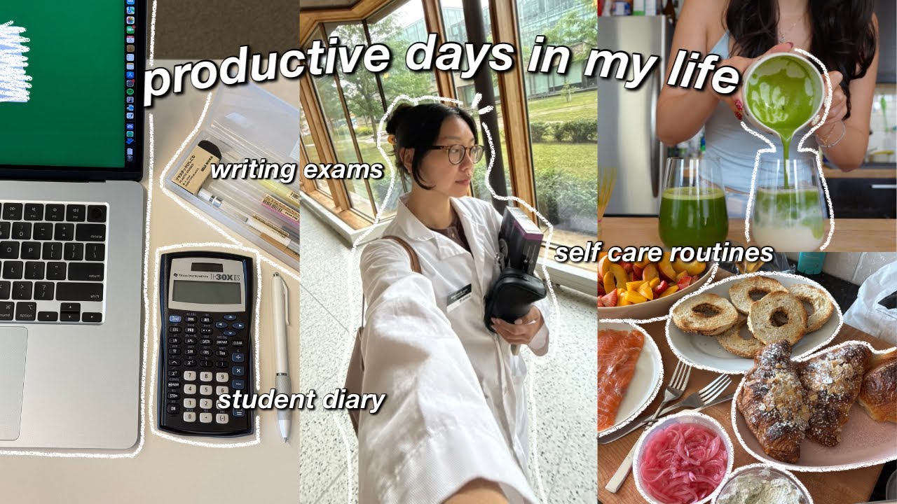 YouTube post by @BreannaQuan for Grovemade. Caption reads: college diary 🧸 productive days in my life: final....