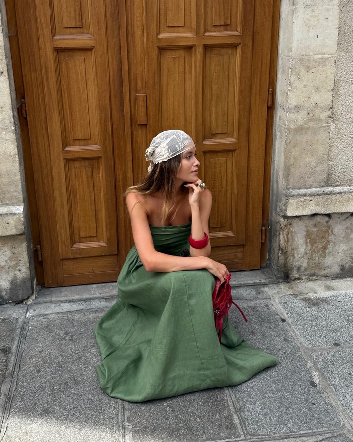 Instagram post by @sviridovskayasasha for VRG GRL. Caption reads: wearing a dress without any special occasion....