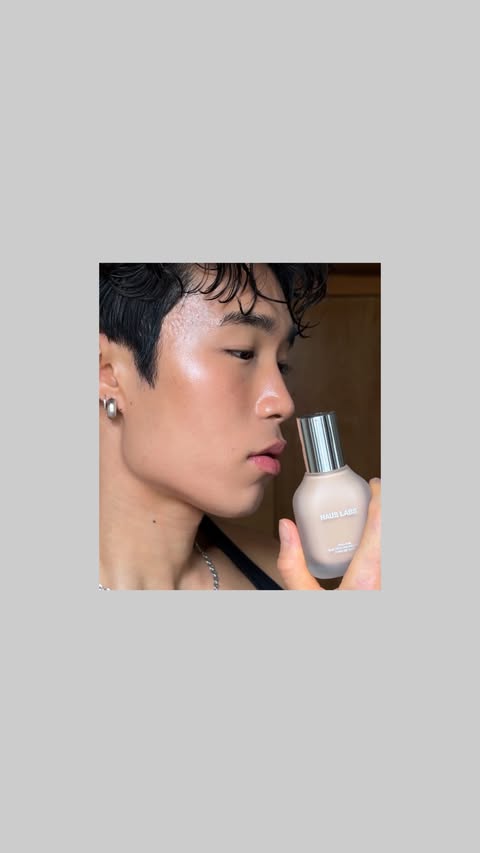 Instagram post by @theedwardpark for Haus Labs by Lady Gaga. Caption reads: A skin match made in heaven 🖤The best version of....