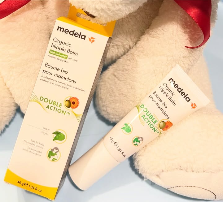 Instagram post by @bmcreativ for Medela. Caption reads: So grateful to try the Medela Organic Double....