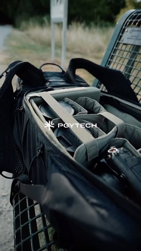 Instagram post by @strx.mov for PGYTECH. Caption reads: [...] Camino, where I walked 300 kilometers.....