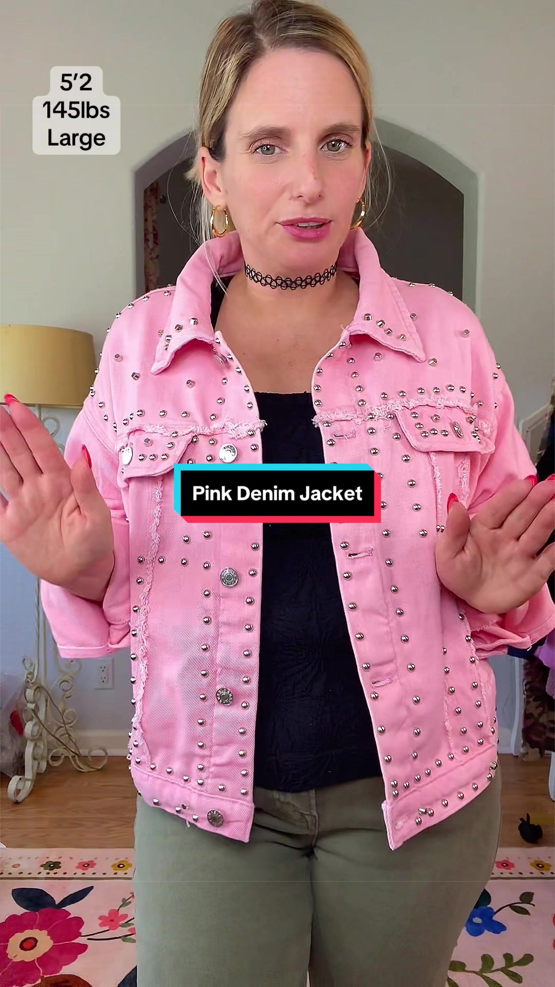 TikTok post by @forsuresam for Yeokou. Caption reads: The pink denim you didn’t know existed @Yeokou....