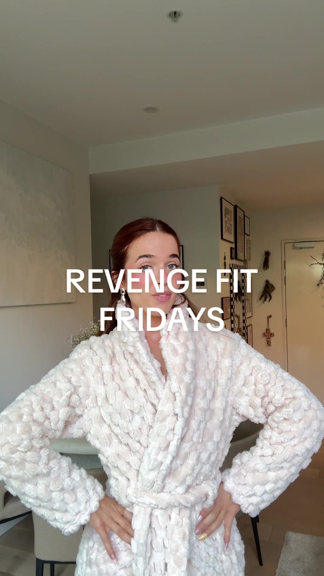 TikTok post by @adellepetros for Universal Store. Caption reads: [...] Revenge Fit Fridays, created with @Universal....