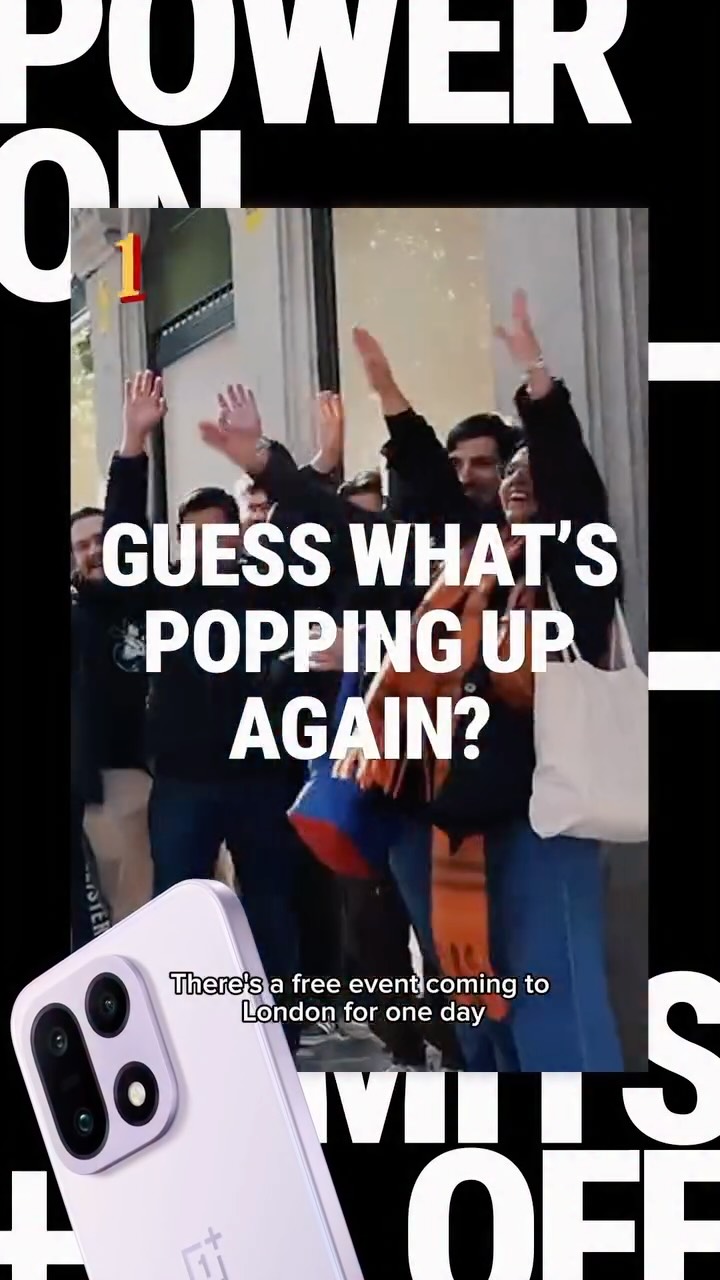 Instagram post by @exploringlondon for OnePlus. Caption reads: ad This FREE event is coming to London for ONE DAY....