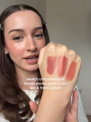 TikTok post by @harrietvalerie for Rhode Skin. Caption reads: [...] & freckle on fair skin 🍂🍎 @rhode skin....